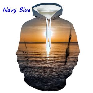 Nueva moda creativa puesta de sol 3D impreso Sudadera con capucha personalidad Color Cool hombres y mujeres calle Casual Hip-hop sudadera - Product Image 6