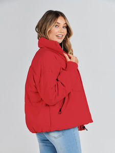 Ropa de Invierno Transpirable de Alta Calidad en Color Sólido para Mujer, Abrigos, Chaqueta Acolchada, Chaquetas Transpirables de Manga Larga para Mujer en Oferta - Product Image 4