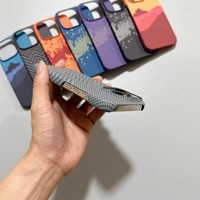 Étui magnétique fin en fibre de carbone de luxe FULINTE pour 14/15 Pro Max, porte-cartes, cadre de caméra en métal