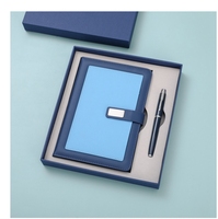 Ensemble cadeau de carnet de notes en cuir avec boucle en métal A5 personnalisé avec logo, ensemble de carnet de notes et stylo