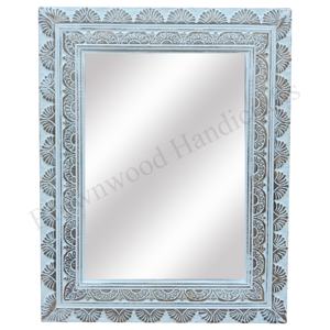 Style MDF Sculpture sur bois Cadre de miroir de grande taille pour le maquillage et l'habillage Cadre en bois élégant Décoration intérieure Miroir Fournisseur - Product Image 6