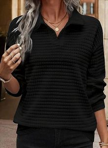 Sweat-shirt ras du cou à manches longues pour femmes tissu en coton doux et respirant pour une tenue décontractée - Product Image 5