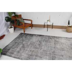 Tapis turc 4,9x7,6 pi (148x232 cm), tapis vintage gris à motifs floraux - Product Image 3