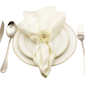 Ocasiones especiales Decoración de mesa Servilletero Anillo de servilleta decorativo clásico Diseño de flores Clip de servilleta en precio asequible - Product Image 1