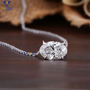 3,52 TDW Oval Cut Diamond White Gold Pendant by Labstone Forever In Style Pendant Colgante de color de la luz del sol brillante de - Product Image 3