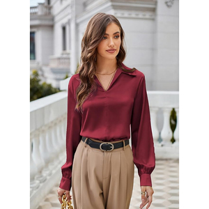 เสื้อเชิ้ตแขนยาวสำหรับสตรีทแขนยาวสั่งตัดสีเปล่าระบายอากาศได้ดี - Product Image 2