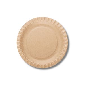 Assiette en papier kraft biodégradable, recyclable, écologique, résistante à la graisse, personnalisable, fabriquée en Italie, de qualité alimentaire, jetable, solide - Product Image 1