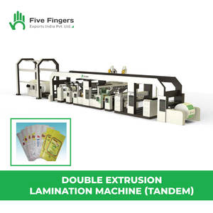 Double extrusion <b>lamination</b> <b>machine</b> for woven fabric and plastic film - Product Image 2