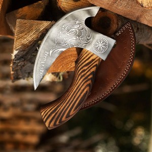 Latest <b>Viking</b> <b>Axe</b> High Hand Forged Stainless Steel Blade Handmade Engraving Wood Handle Leather Sheath-Minimum Order 5 Pcs - Product Image 5
