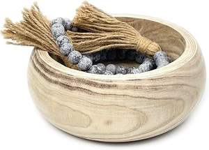 ชามไม้ตักขนมผลไม้ทำจากไม้จริงสำหรับตกแต่งโต๊ะกลางทำจากไม้ขนมทำจากไม้ใช้มือแกะสลักชามสำหรับงานแต่งงาน - Product Image 4