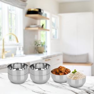 Bol en acier inoxydable élégant fabriqué à la main en Inde pour l'arrangement de collations à la maison, le service de table d'hôtel, les célébrations, les rassemblements, en vrac - Product Image 2