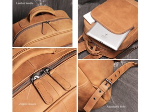 Sac à dos en cuir personnalisé de luxe et à la mode sac à dos en cuir sacs imperméables LBK-0082 d'université et d'école - Product Image 4