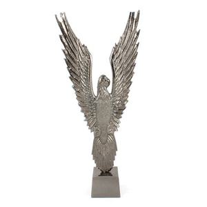 Sculpture en métal en forme de plume avec base en fer, finition argentée, décoration pop art faite à la main pour la maison et l'hôtel, cadeaux pour le salon - Product Image 6