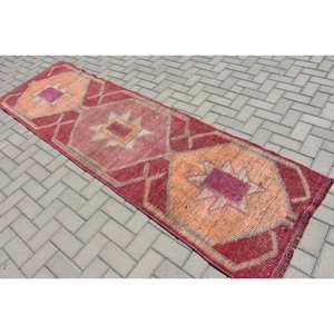พรมถักสไตล์วินเทจสไตล์ตุรกีดีไซน์งานเย็บปะสีส้มแดงวัสดุขนแกะ27x97ft มีแผ่นยางรองสำหรับวัยรุ่น - Product Image 4
