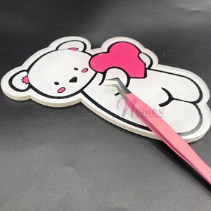 Azulejo acrílico para descanso de pestañas, recién llegado, azulejo de extensión de pestañas de peluche que sostiene pestañas de corazón rosa, belleza y herramientas al por mayor - Product Image 6