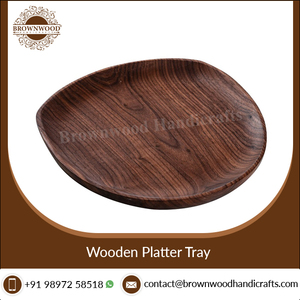 Assiette en bois d'acacia de logo personnalisé gratuit de haute qualité plateau de service en bois de vente chaude plateau de service décoratif pour la maison hôtel - Product Image 5