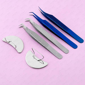 Fiber tip <b>lash</b> Volume tweezers non-slip eyelash tweezer 45 90 degree tip for 0.03mm <b>lashes</b> stainless steel <b>fan</b> curved tweezer - Product Image 1