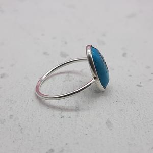 Bague délicate en argent sterling 925, lunette tibétaine en pierre précieuse turquoise, cadeau de fête de mariage artisanal pour son cadeau de noël - Product Image 3