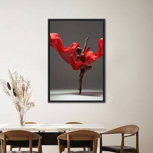 Elegant Black Ballerina Canvas Print, Modern Wall Decor, Gift For Her,Black <b>Framed</b> - Product Image 1