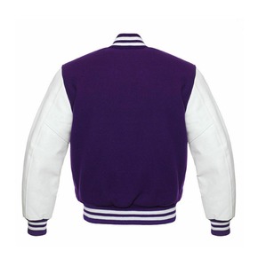 Veste de baseball universitaire en cuir véritable pour homme, en laine, avec logos, patchs, étiquettes, col à capuche, formelle, sportive, printemps - Product Image 6