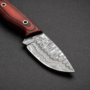 Couteau de chasse OEM personnalisable, qualité supérieure, acier Damas, lame fixe pleine soie, pointe tombante, garantie 3 ans, camping - Product Image 3