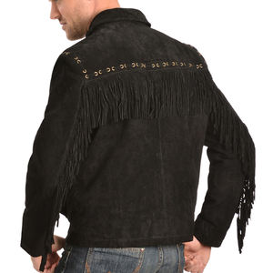 Chaqueta de cuero de lujo con flecos Western Cowboy Chic - Product Image 2