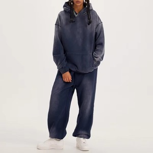 Venta al por mayor hombres logotipo personalizado sudaderas con capucha pantalones de chándal Unisex 2025 hombro caído hombres Jogging logotipo personalizado estampado transpirable chándal - Product Image 6