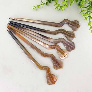 Conception personnalisée sculpté Technique corne pinces à cheveux artisanat naturel décoration de cheveux - Product Image 4