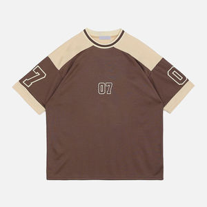 เสื้อยืดฟุตบอลผ้าฝ้าย100% โอเวอร์ไซส์ออกแบบได้ตามต้องการเสื้อฟุตบอลวินเทจสำหรับทุกเพศเครื่องแต่งกายแนวสตรีทเสื้อฟุตบอลระบายอากาศได้ดีเป็นมิตรต่อสิ่งแวดล้อม - Product Image 3