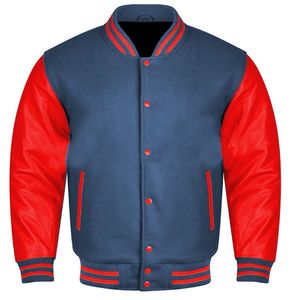 Hommes décontracté lycée Letterman Baseball Varsity veste personnalisée avec manches en cuir et col montant en gros - Product Image 5