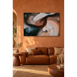 Impression sur toile Fida Aerial avec motifs de sable orange et blanc - Product Image 3