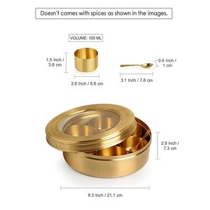 Beautiful Hand Etched Modern Brass Storage Box <b>for</b> Dry Food Storage Customized Capacity Stackable Detachable Design <b>for</b> <b>Kitchen</b> - Product Image 4