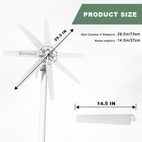 SMARAAD 1000W DDP Éolienne US Store SS-1KW 48V Système d'énergie éolienne et solaire horizontal pour usage domestique