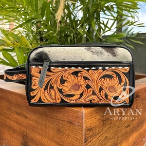 Nueva caja de almacenamiento de cosméticos de maquillaje elegante de cuero de vaca occidental, bolsa de joyería de Venta caliente, caja organizadora de baño de tocador - Product Image 1