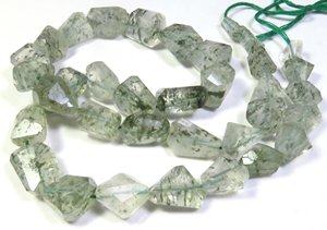 ลูกประคำควอทซ์พลอยเจียระไนเหลี่ยมเพชรพลอยทัวร์สีเขียว9-17มม. ลูกหินธรรมชาติ16 "เส้นอัญมณีควอทซ์สีเขียว - Product Image 4