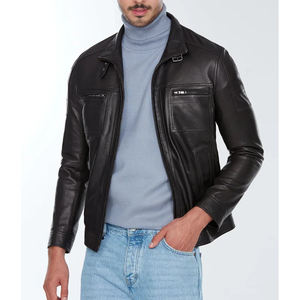 เสื้อแจ็กเก็ตหนังสำหรับผู้ชายเสื้อแจ็คเก็ตหนังกันลมออกแบบโลโก้ได้ตามต้องการ - Product Image 4