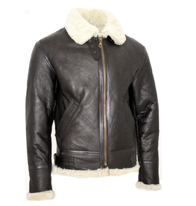 Chaqueta cálida de invierno Sherpa de piel sintética 100% cuero genuino de talla grande cuello vuelto de gran tamaño diseño extraíble estilo de calle alta - Product Image 3