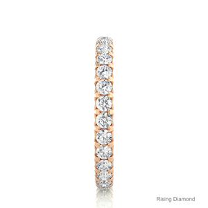 1,08 CTW Lab Grown Diamond Brilliant Cut IGI Certificado Minimalista Full Eternity Set Wedding Band Anillos de aniversario de oro rosa - Product Image 4