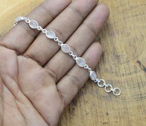 Quartz Rose Gemstone Femme Tennis Bracelet En Argent Sterling À La Mode Cadeau Fait Main Pour Les Occasions De Fête - Product Image 4