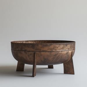 Brasero moderne en métal avec motifs décoratifs, finition thermolaquée pour brûler du bois, pour espaces extérieurs - Product Image 3