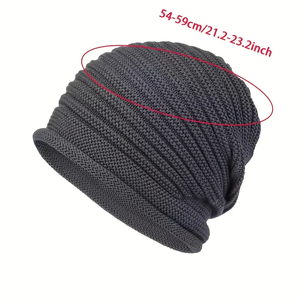Gorro de punto de doble capa para hombre y mujer, sin visera, para ciclismo al aire libre, cálido y protector contra el frío, gorro con orejeras. - Product Image 4