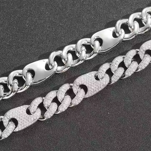 Collar de cadena de Nariz de cerdo de 16 MM Hip Hop Iced Out Moissanite diamante chapado en oro cadena cubana regalo de joyería para hombres disponible en EE. UU. - Product Image 6