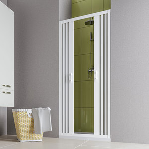 Mampara de Ducha Plegable Reversible de PVC Forte con Sistema de Acordeón, Duradera y Antiincrustante para Uso en Interiores - Product Image 1