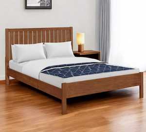 Cadre de lit Queen en bois de pin massif HomeRoots, texture Shiplap, artisanal, traditionnel - Product Image 1