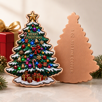 Pièce de monnaie en cuivre 0,999 en forme irrégulière personnalisée 5 AVDP OZ, plaque arbre de Noël 3D en relief, colorée, UV, cadeau de Noël, pièce de monnaie de collection