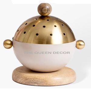 Soporte de incienso de Metal Dorado de la mejor calidad, organizador de fragancia, quemador de incienso con textura de flor elegante para eventos y bodas de verano - Product Image 5