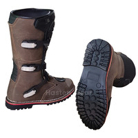 Sepatu Balap Motor Kulit Sapi Model Baru Buatan Khusus Sepatu Balap Kustom Sepatu Kulit Motocross untuk Pengendara Motor