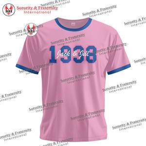 T-shirts brodés pour femmes avec lettres grecques de la sororité Jack and Jill |   T-shirts en coton personnalisés pour femmes avec broderie de sororité - Product Image 2