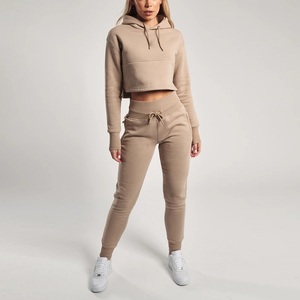 2021 Pakistan Factory Blank Custom logo <b>Tracksuits</b> for Women/top Quality Crop Top Hoodie <b>Tracksuits</b> for Women - Product Image 4