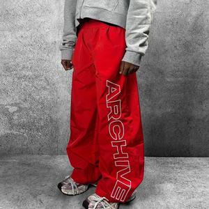 Pantalons de survêtement larges et surdimensionnés pour hommes, impression de logo personnalisée, pantalons de sport, pantalons de survêtement amples en nylon vierge - Product Image 4